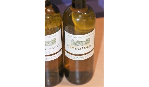 5 flessen à 75cl witte wijn CHATEAU MARTET, Bordeaux, 4x 2018- 1x 2016, Frankrijk